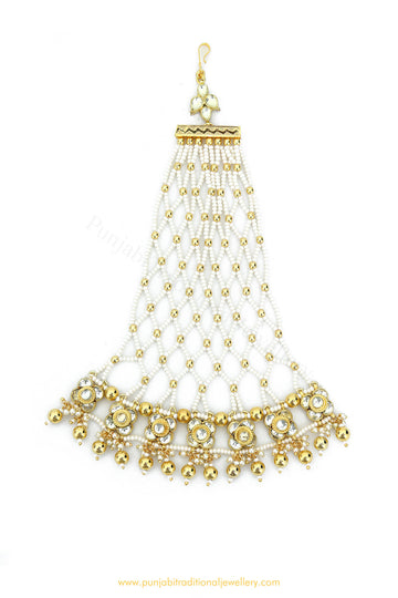 Gold Finished Kundan Pearl Passa By PTJ Exclusive